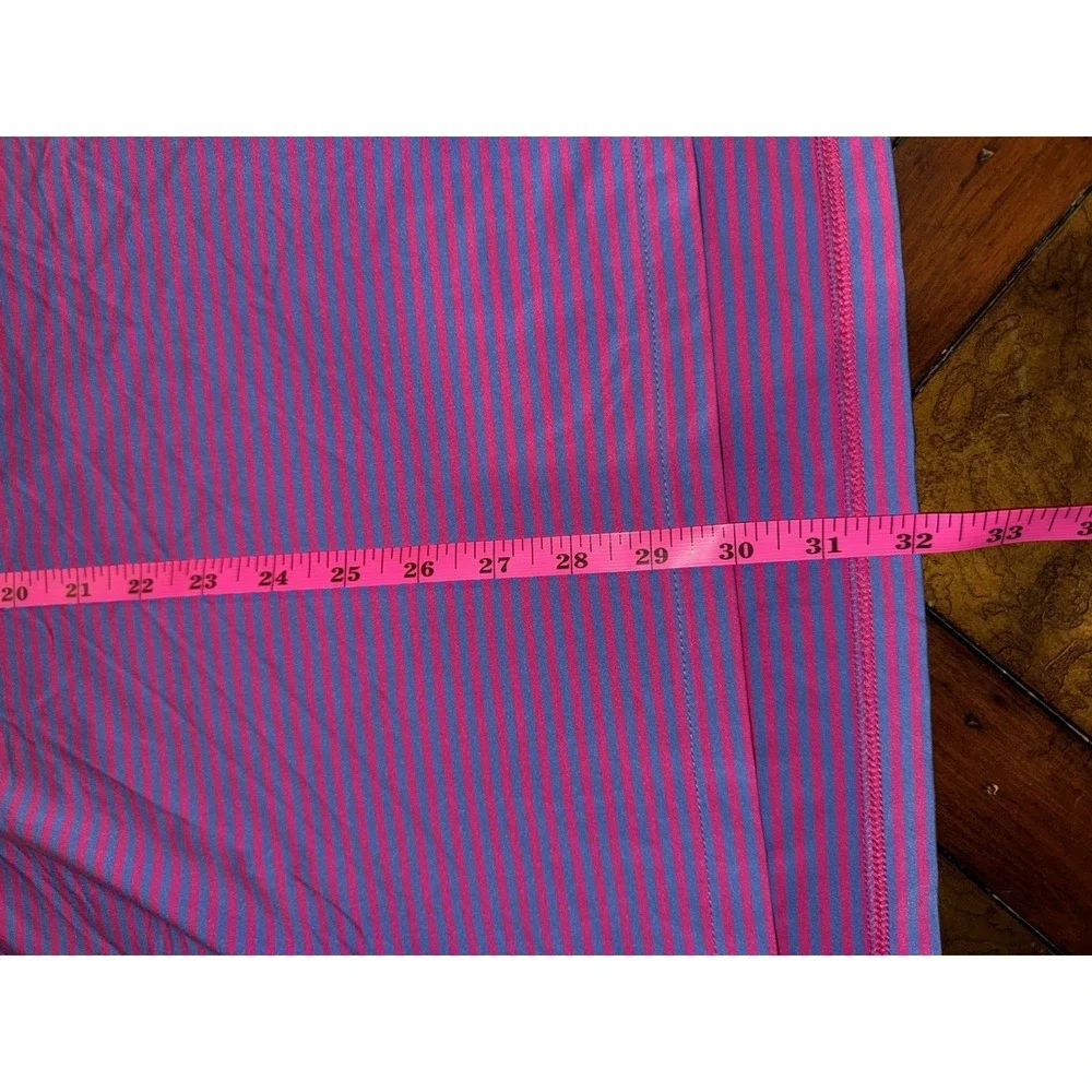 RLX Ralph Lauren Performance Large Polo Shirt Pink‎ Blue Stripped Golf Stretch